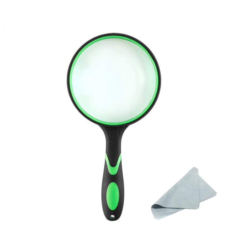 Rongon Magnifying Glass 10X Handheld Reading Magnifiers -100MM Large Magnifying Lens for Seniors Newspaper, Explore Nature Observation - Image 1